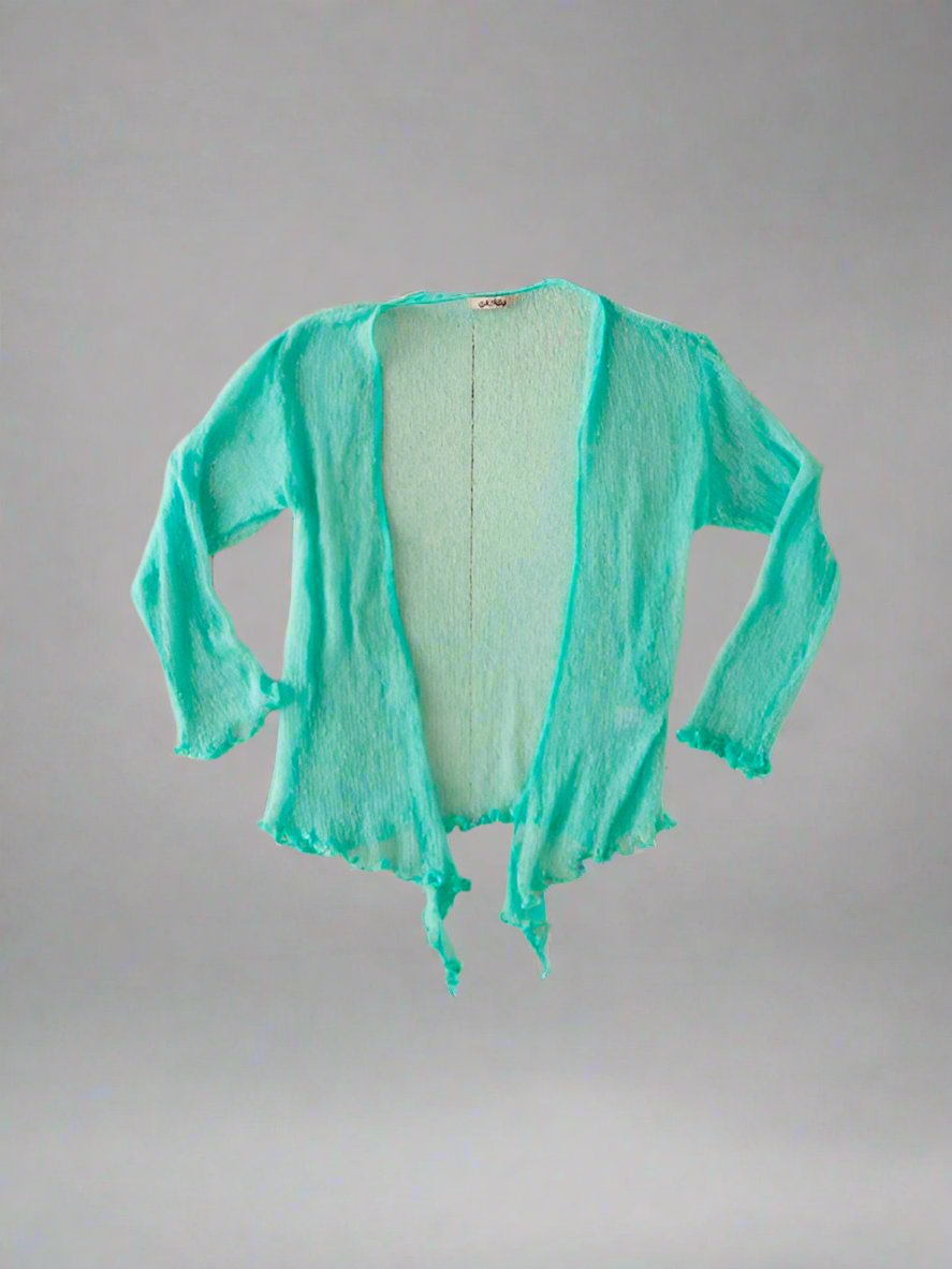 Mint Green Loose Knit Shrug
