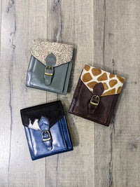 Leather Fur & Plain Passport Bag