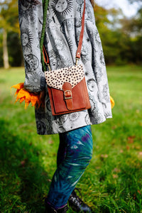 Leather Fur & Plain Passport Bag