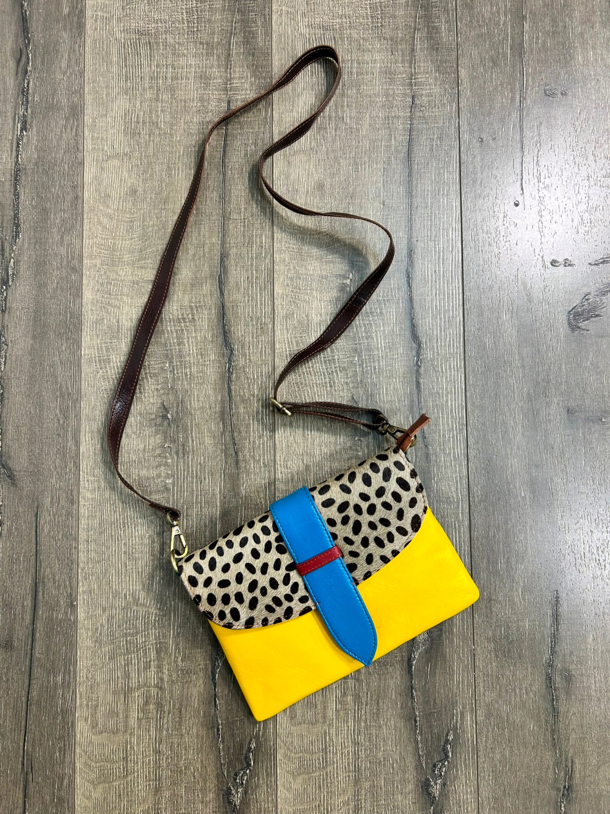 Multi Leather & Fur Shoulder Bag