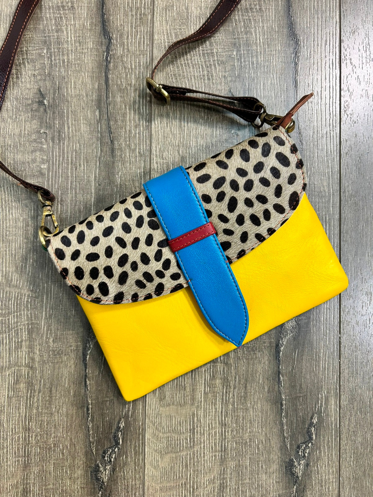 Multi Leather & Fur Shoulder Bag