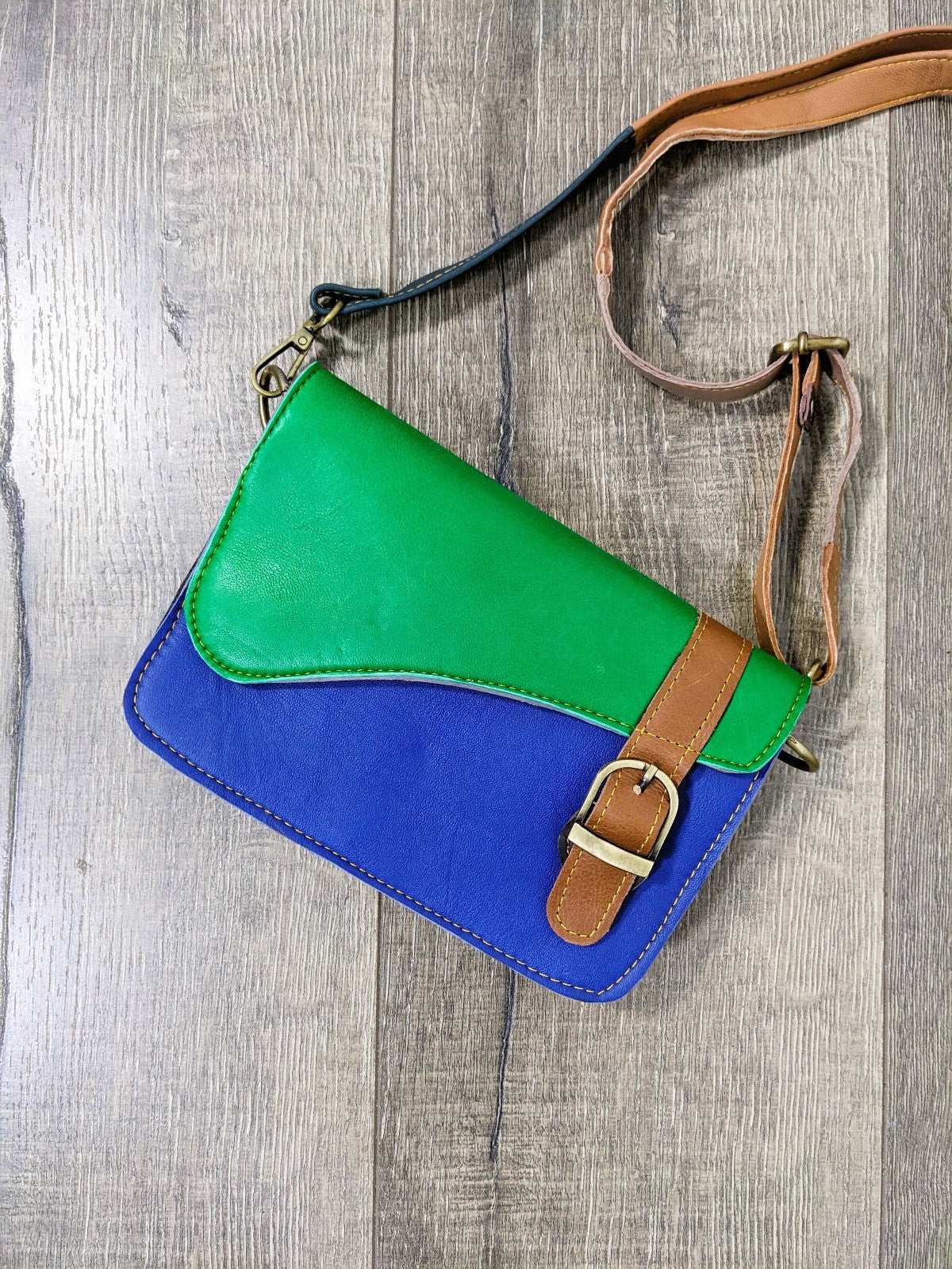 Multi Leather Shoulder Bag