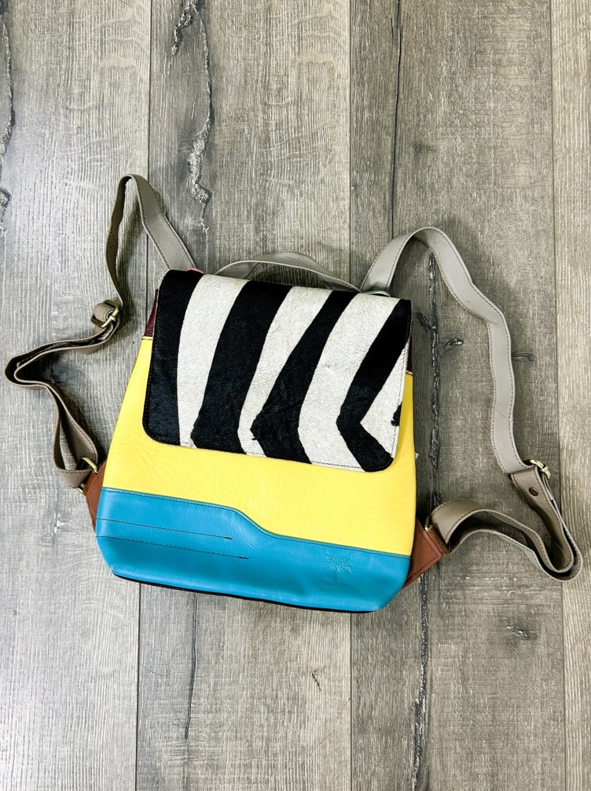 Multi Leather Animal Print Backpack