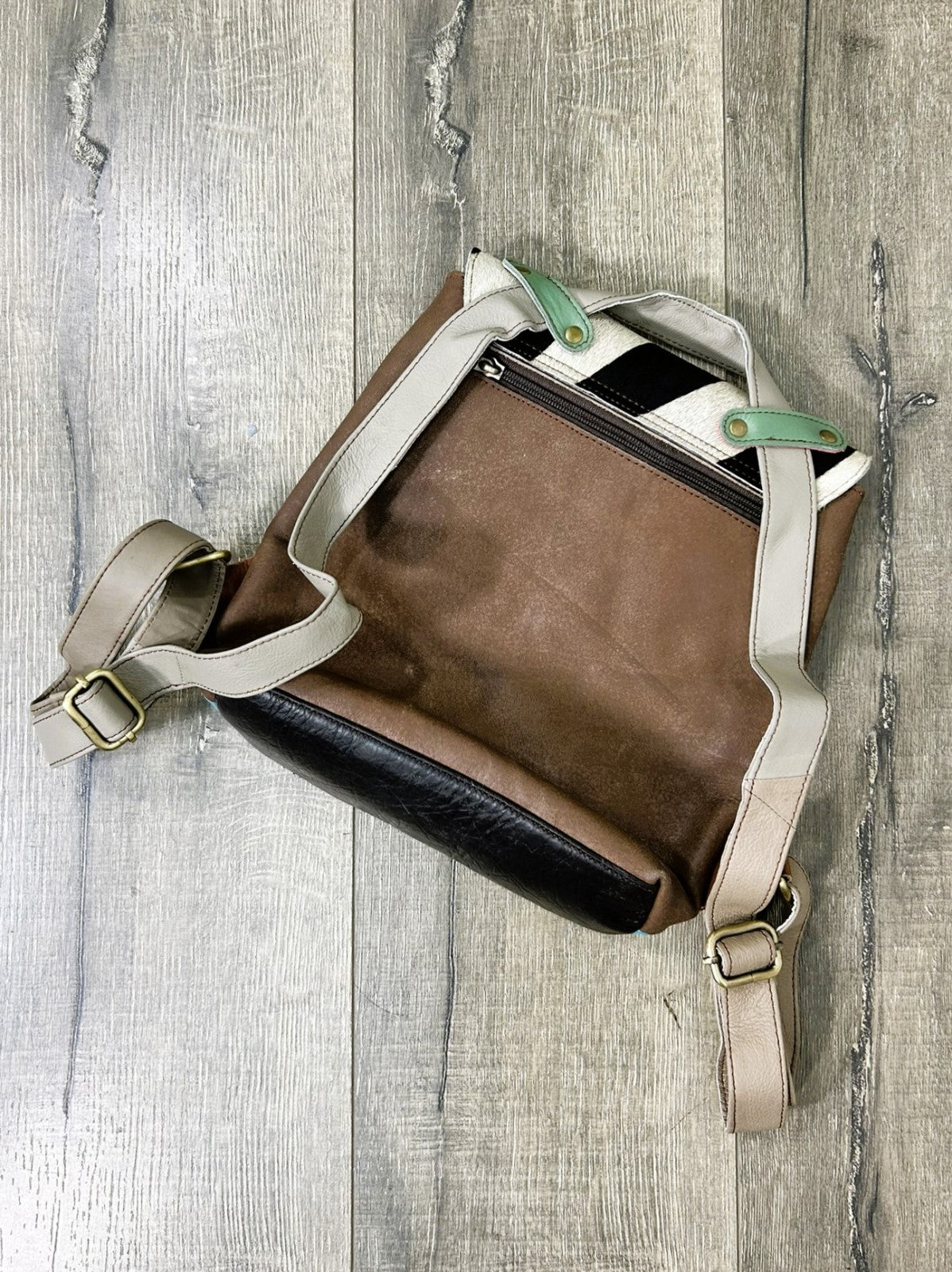 Multi Leather Animal Print Backpack