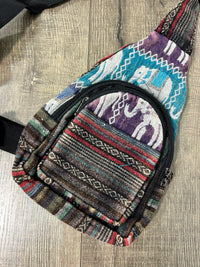 Elephant Patch Single Strap Backpack
