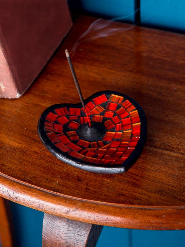 Mosaic Heart Incense Holder