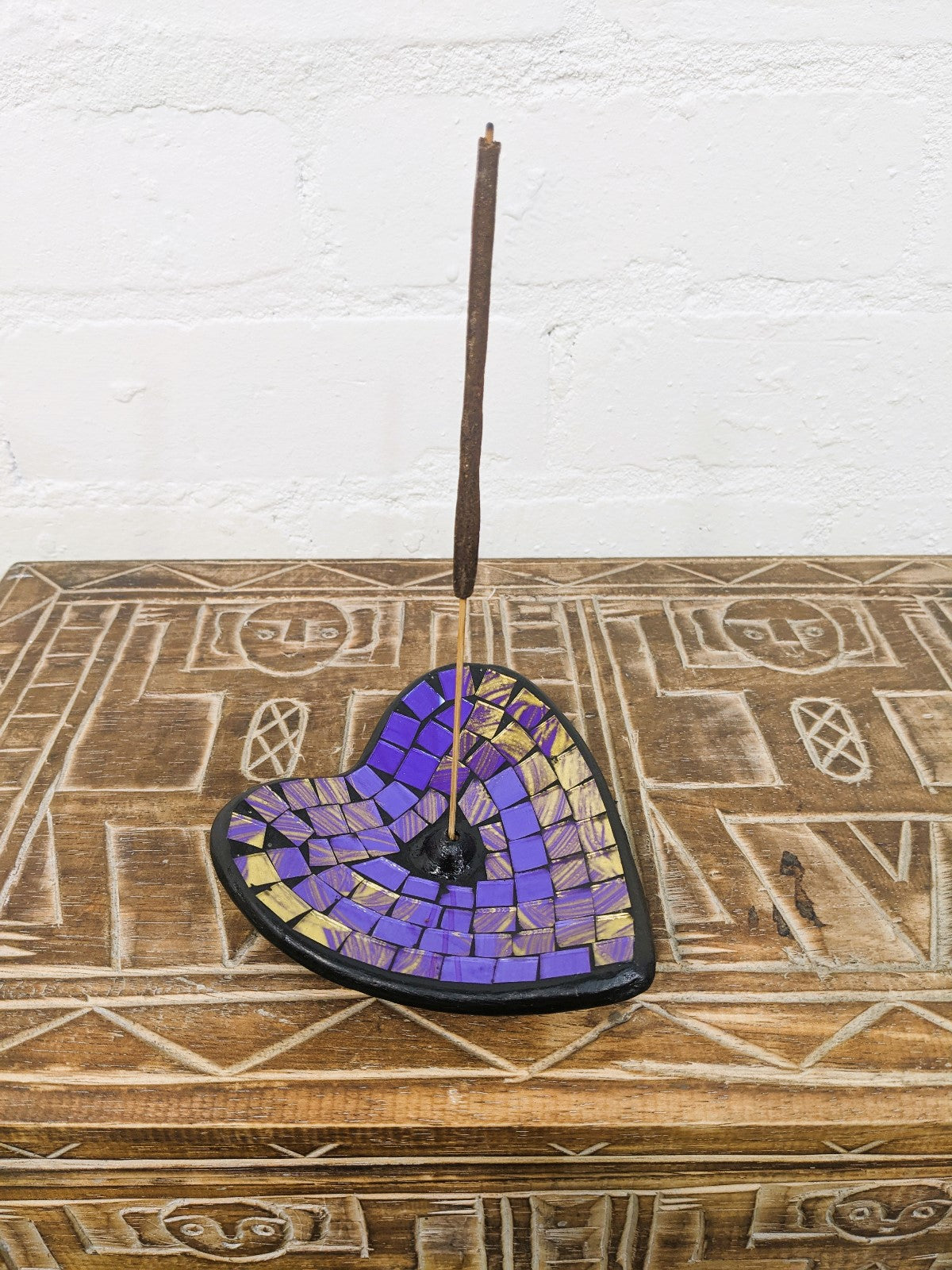 Mosaic Heart Incense Holder