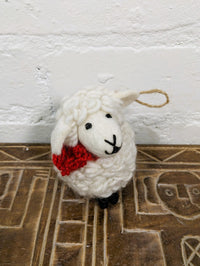 Felt Hanging Sheep with Scarf