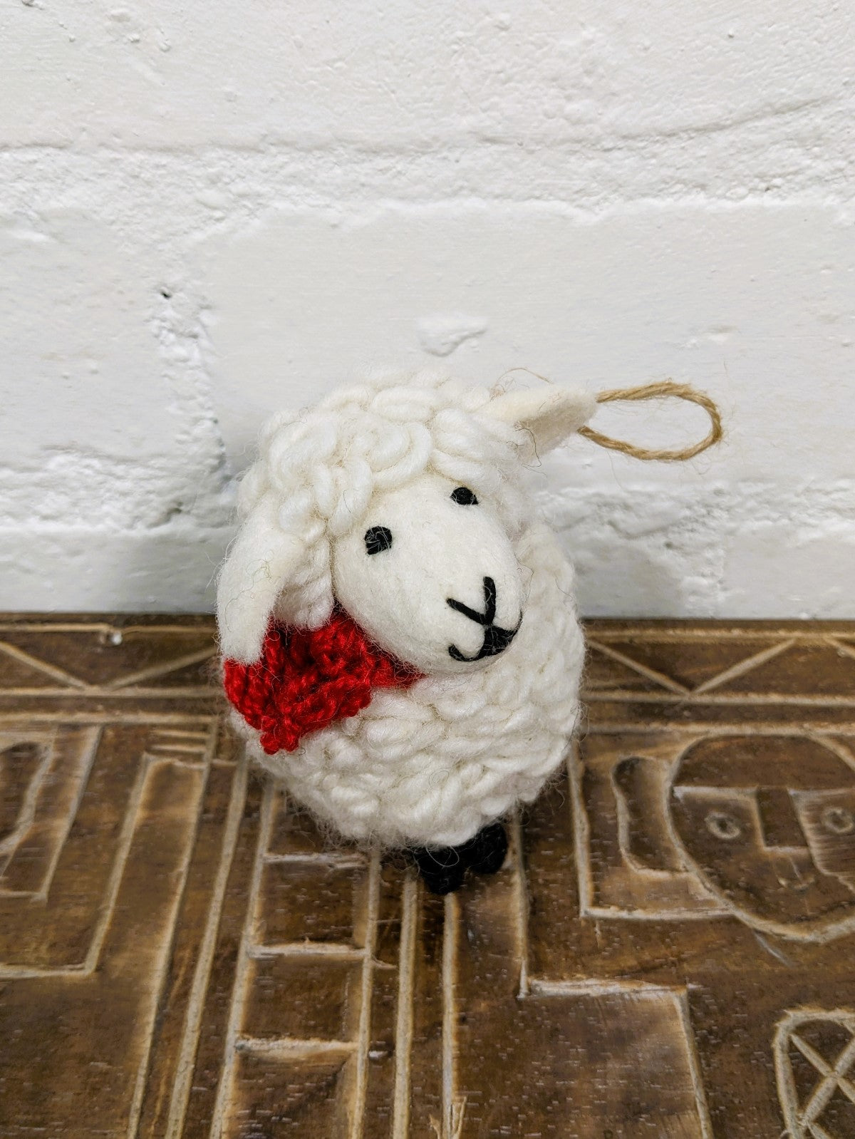 Felt Hanging Sheep with Scarf
