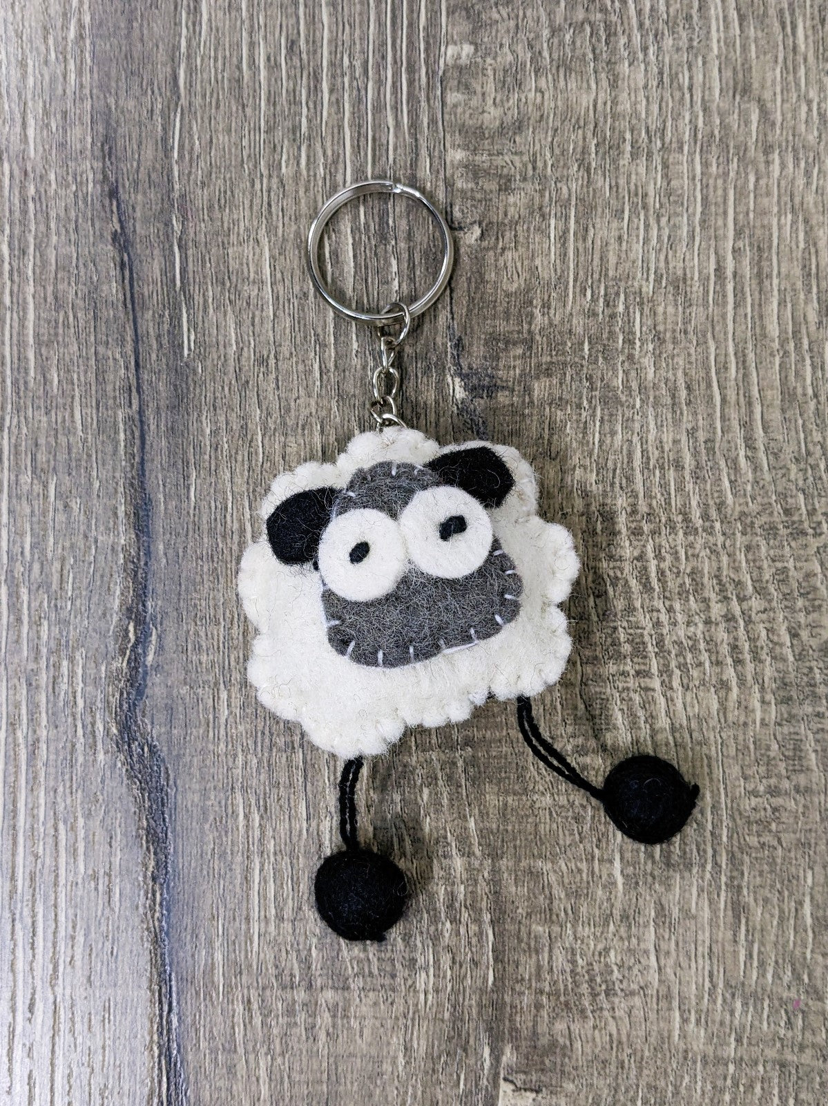 Felt Sheep Keyring
