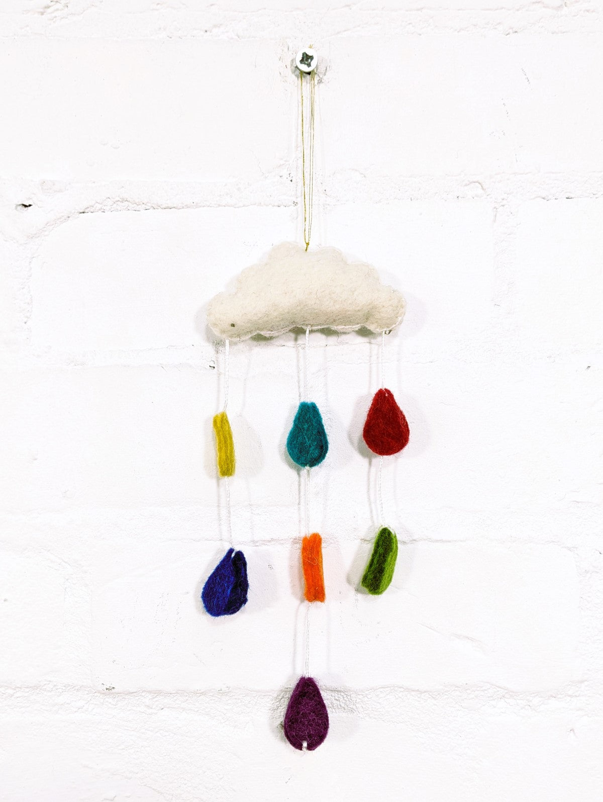 Felt Hanging Cloud & Rainbow Raindrops