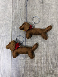 Felt Sausage Dog Keyring