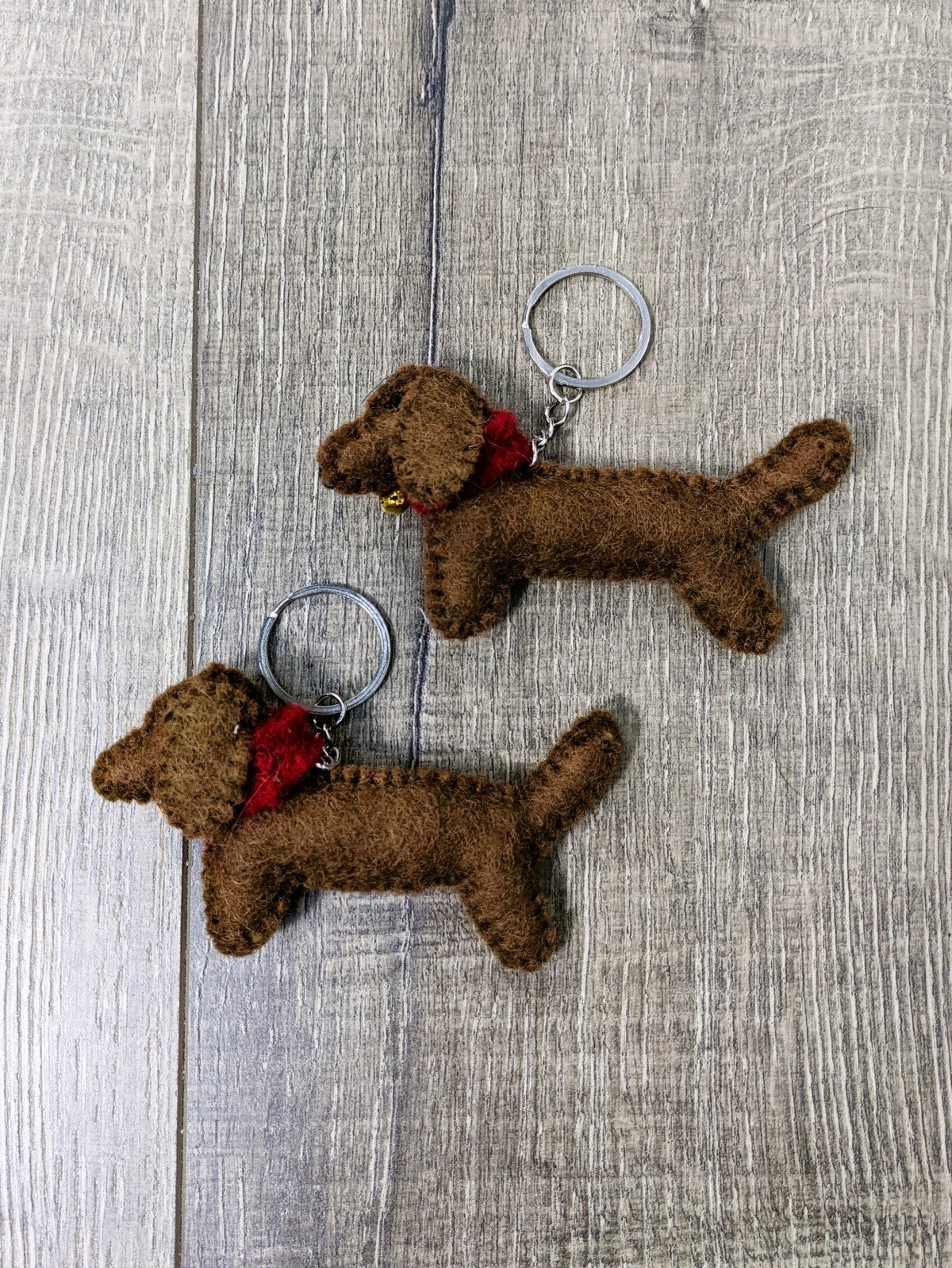 Felt Sausage Dog Keyring
