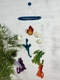 Felt Dragon Mobile With Clouds