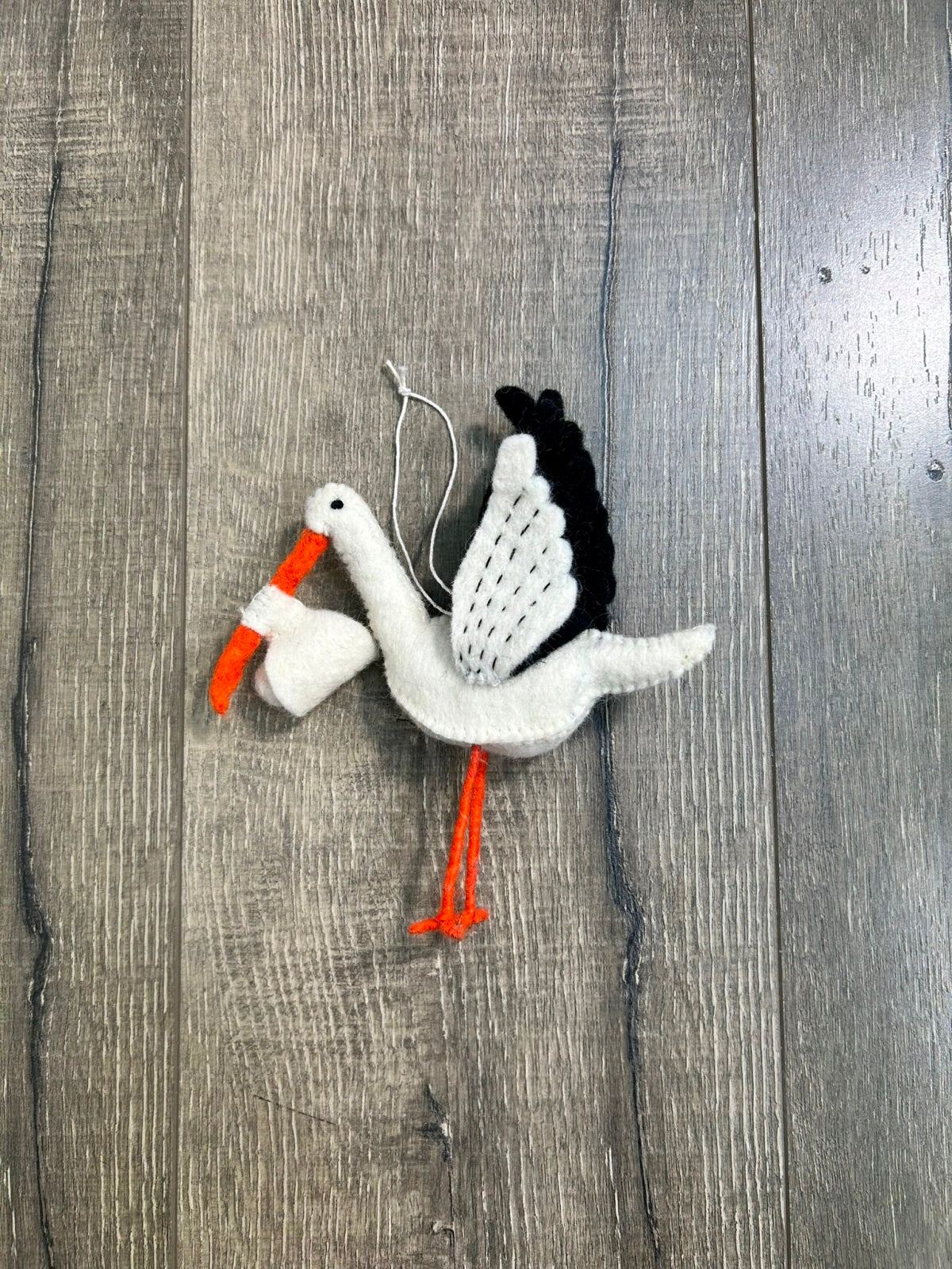 Felt Stork & Baby Hanging