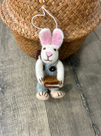 Felt Hanging Rabbit With Book