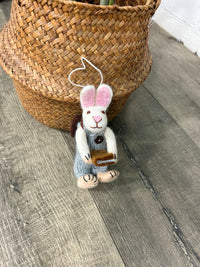 Felt Hanging Rabbit With Book