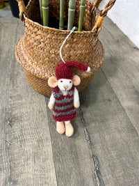 Felt Hanging Mouse With Hat