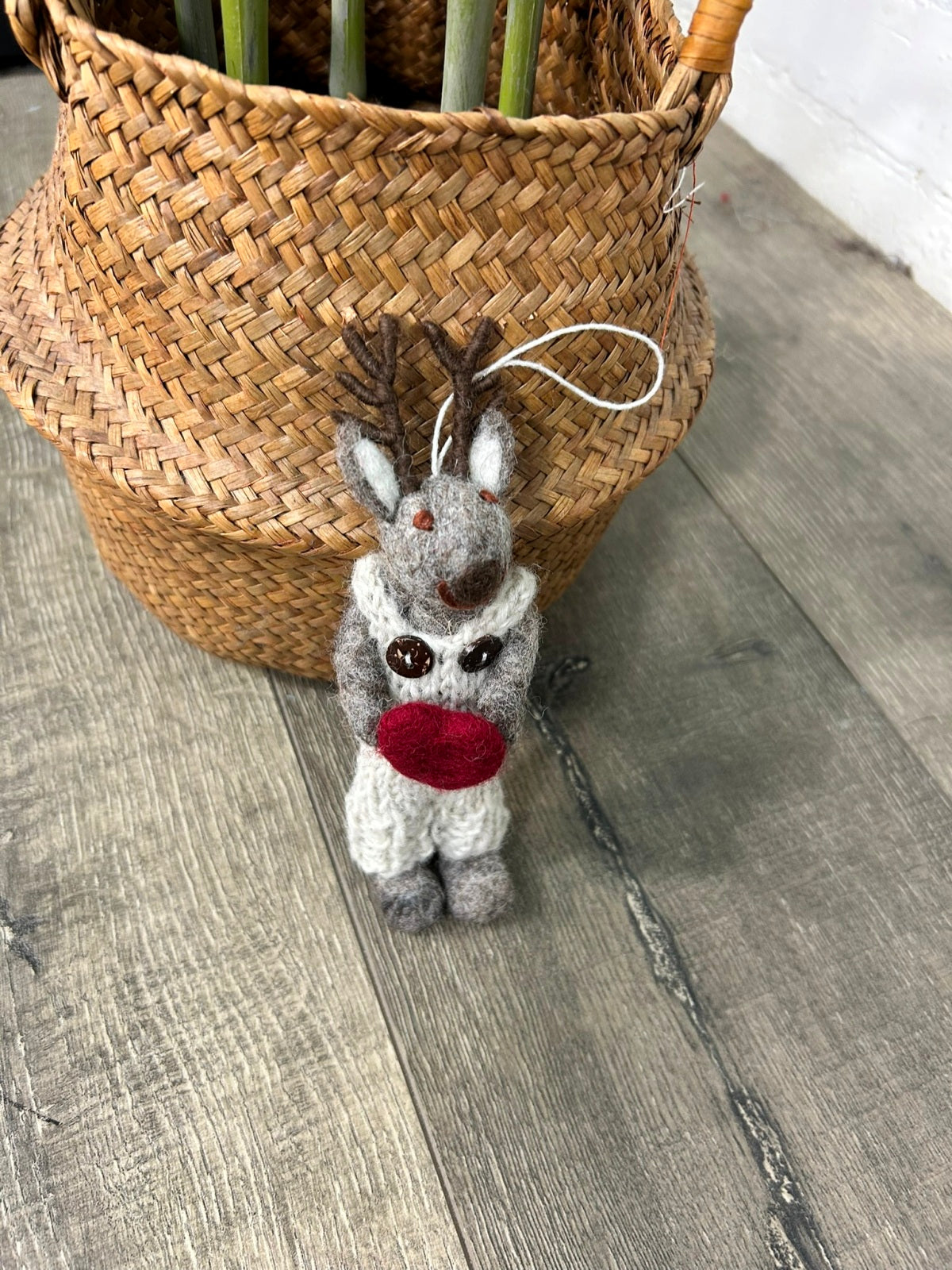 Felt Hanging Reindeer With Heart