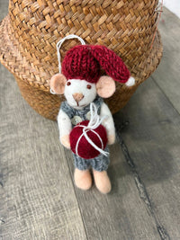 Felt Hanging Mouse With Gift