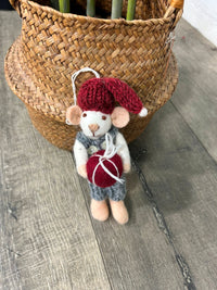 Felt Hanging Mouse With Gift