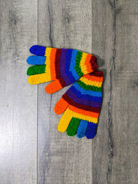 Rainbow Full Finger Wool Gloves