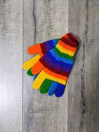 Rainbow Full Finger Wool Gloves