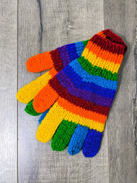 Rainbow Full Finger Wool Gloves