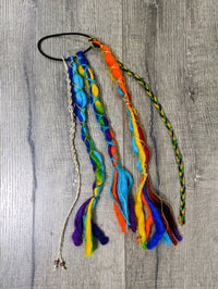 Rainbow Felt & Hemp Hair Tie