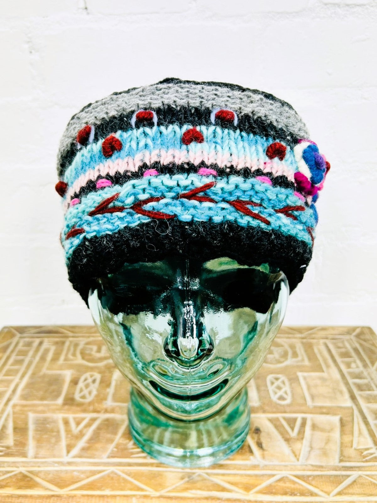 Flower Embroidery Wool Headband