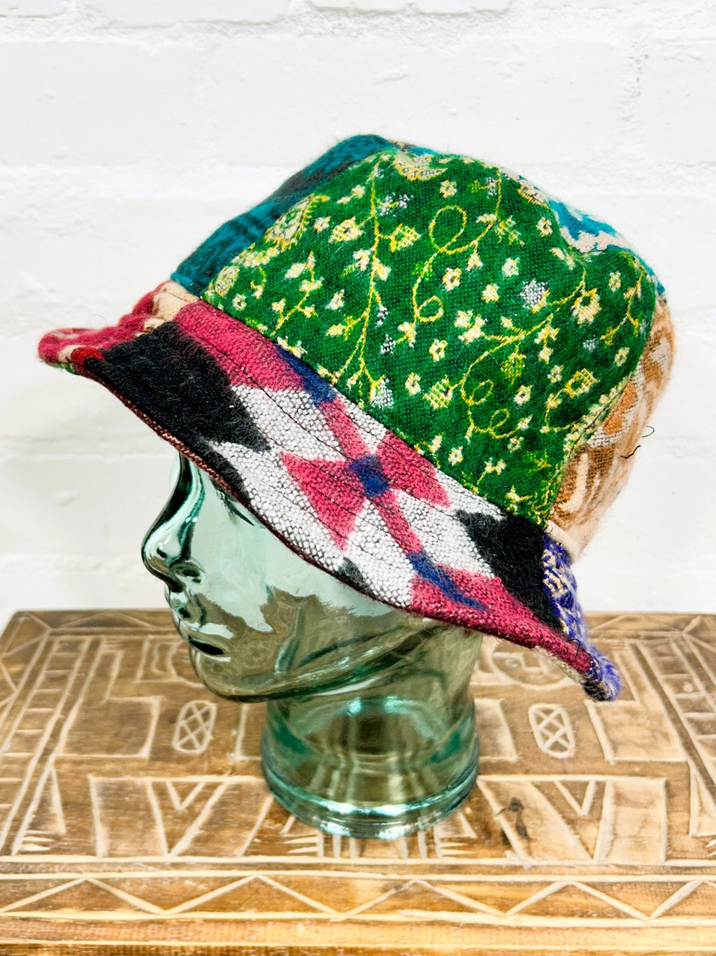 Upcycled Patchwork Hat - Handcrafted Vibrant Mix Upcycled Patchwork Hat - Etsy main image 4
