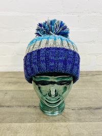 Tonal Striped Bobble Hat