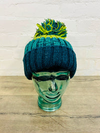 Tonal Striped Bobble Hat