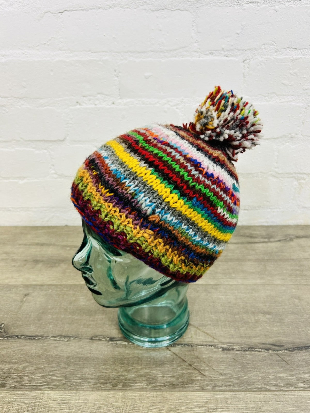 Multi Stripe Bobble Hat