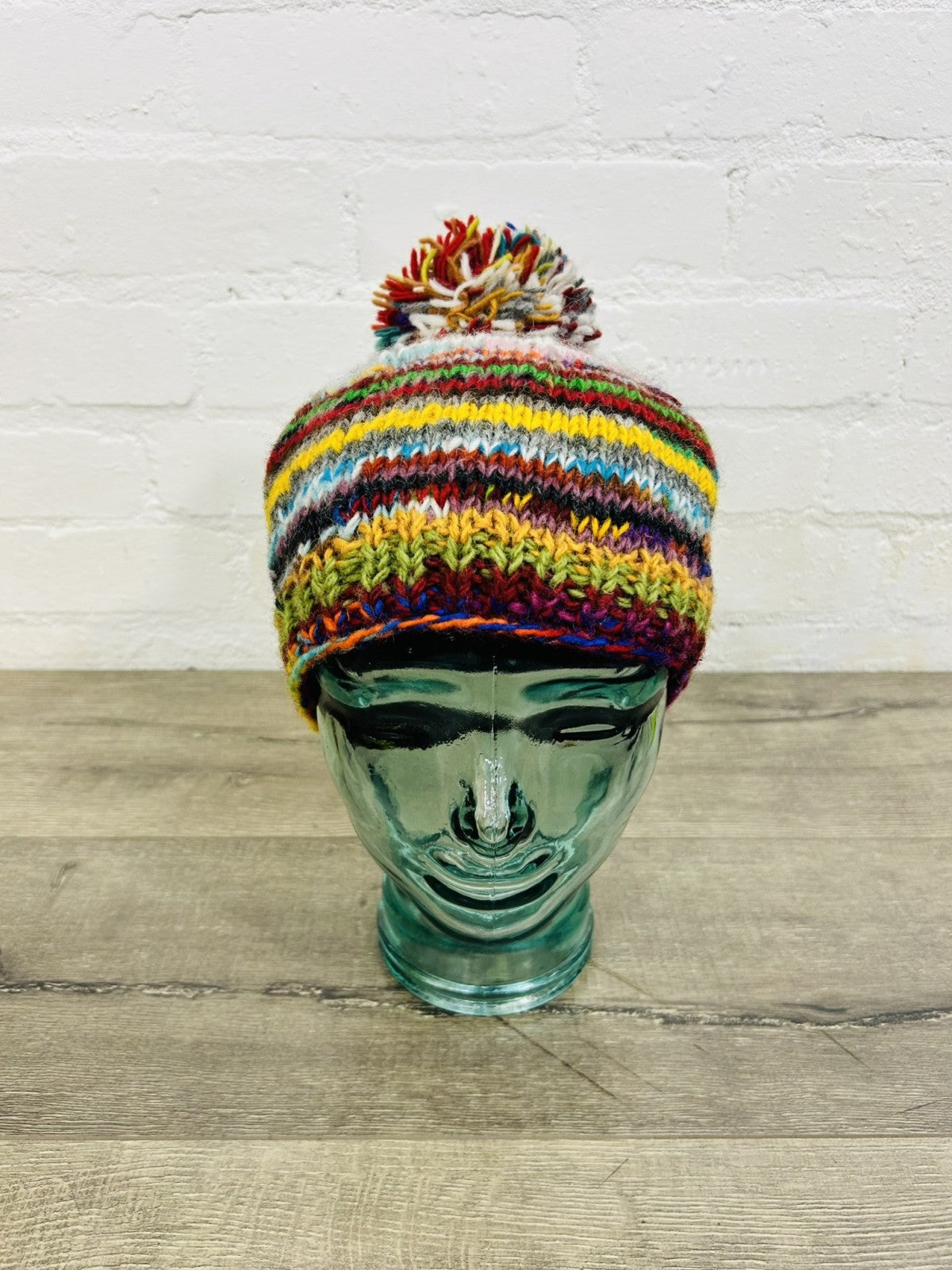Multi Stripe Bobble Hat