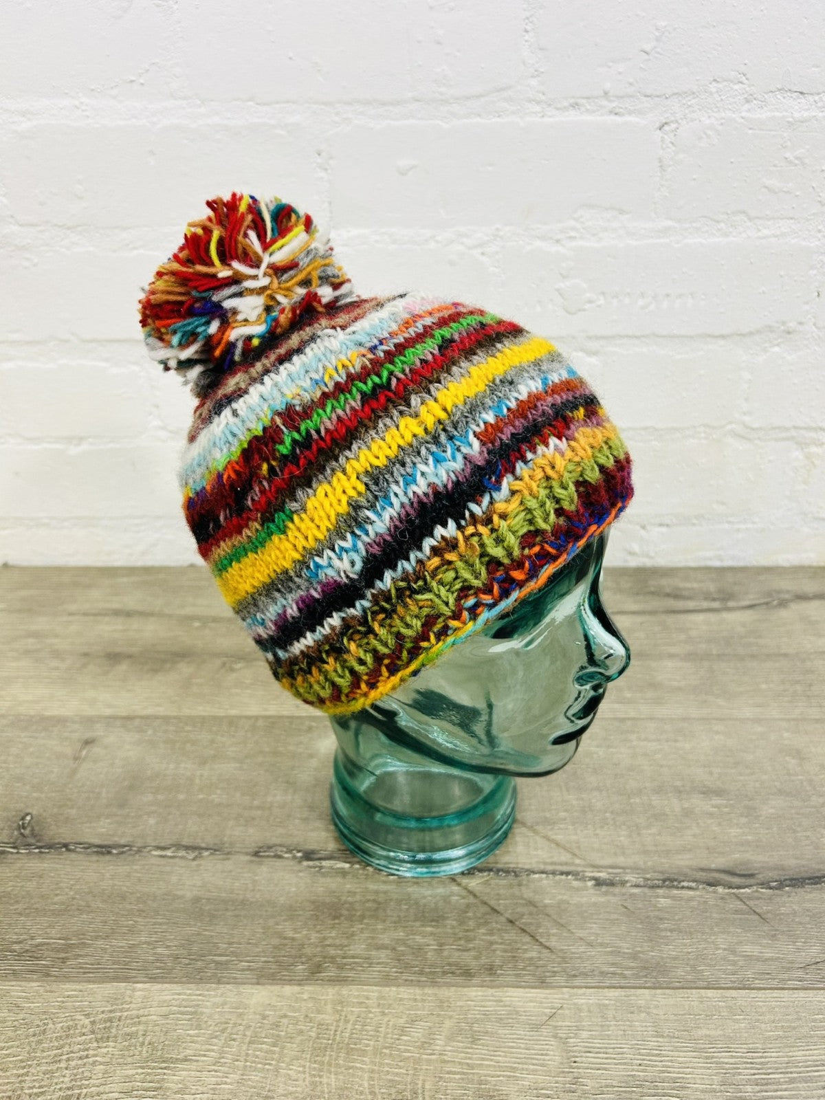 Multi Stripe Bobble Hat