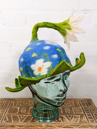 Felt Flower Hat With Flower Topper
