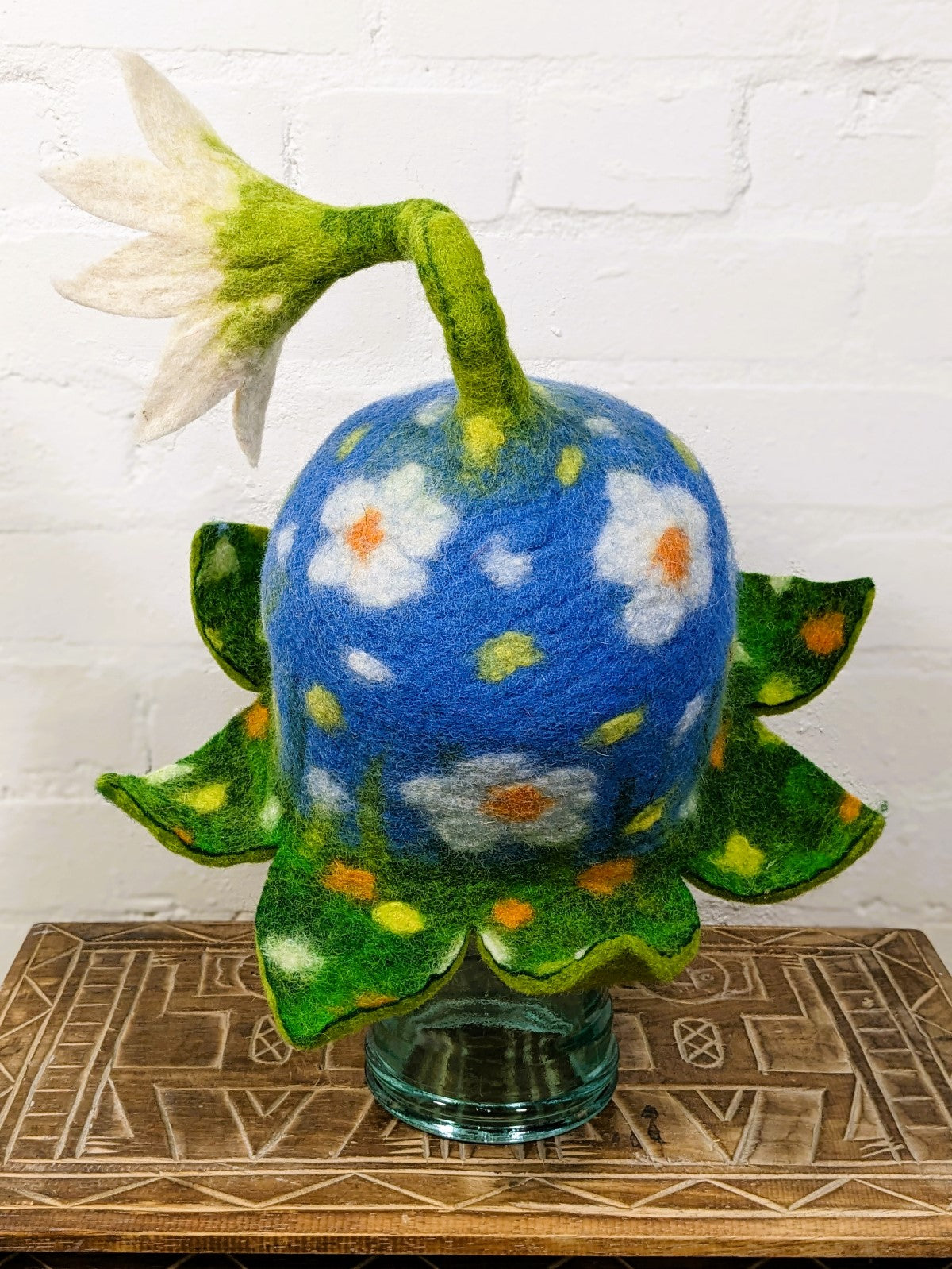 Felt Flower Hat With Flower Topper