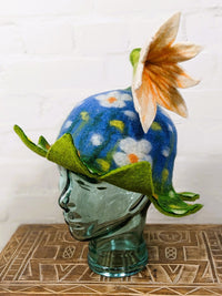 Felt Flower Hat With Flower Topper