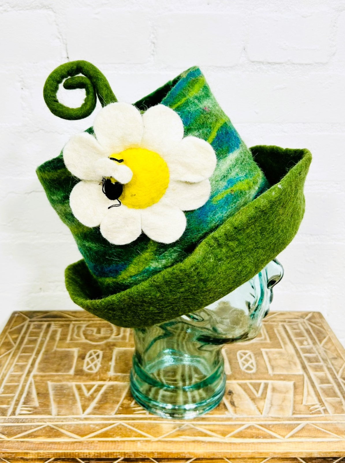 Felt Bee and Flower Top Hat