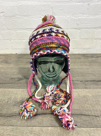 Multicolour Ear Flap Wool Hat