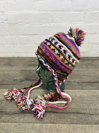 Multicolour Ear Flap Wool Hat