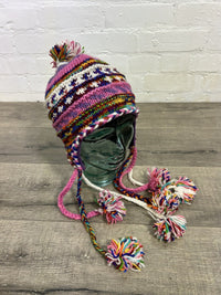 Multicolour Ear Flap Wool Hat