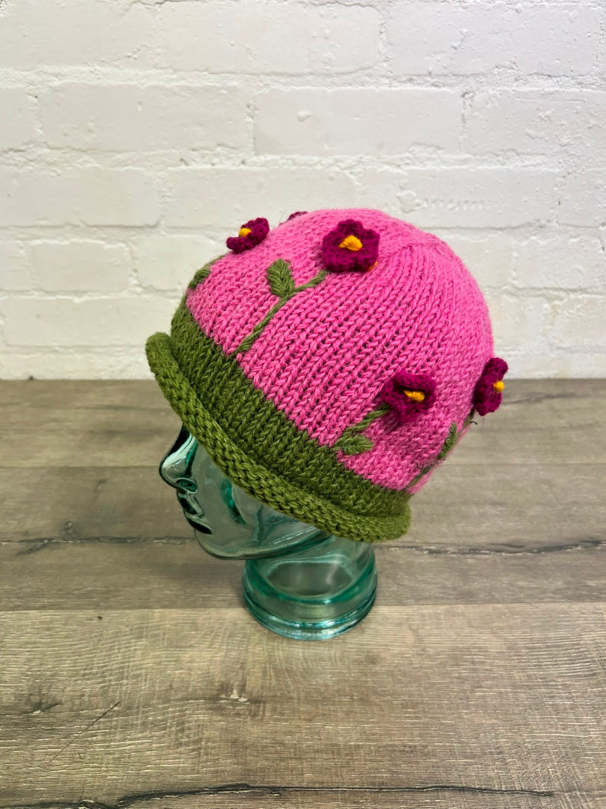 Flower Knitted Wool Hat