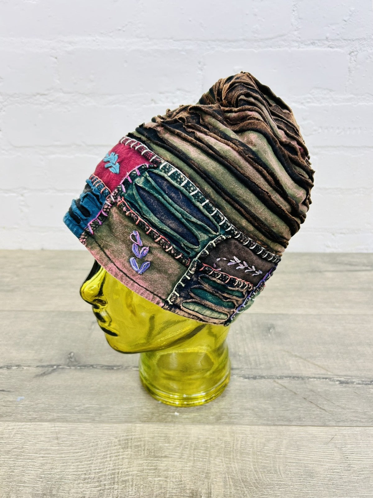 Multi Slash and Patch Cotton Beanie