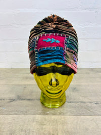 Multi Slash and Patch Cotton Beanie