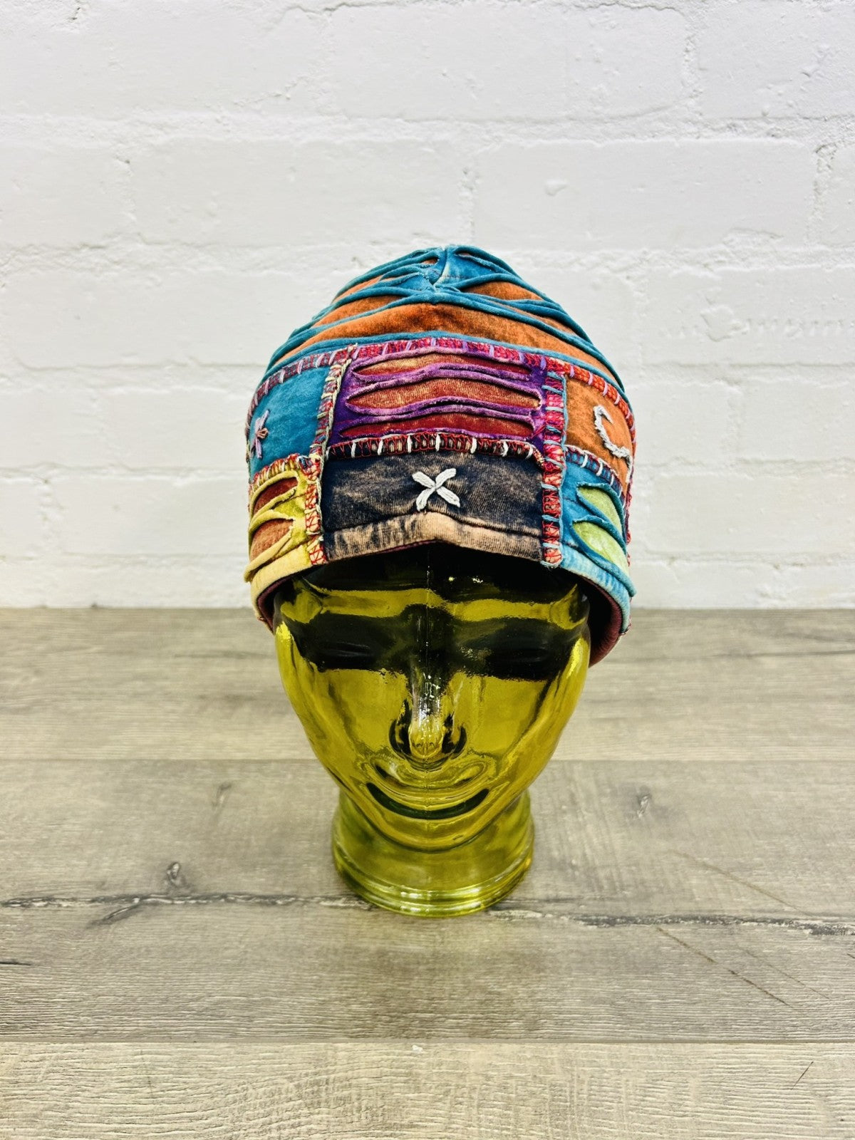 Multi Slash and Patch Cotton Beanie