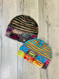 Multi Slash and Patch Cotton Beanie