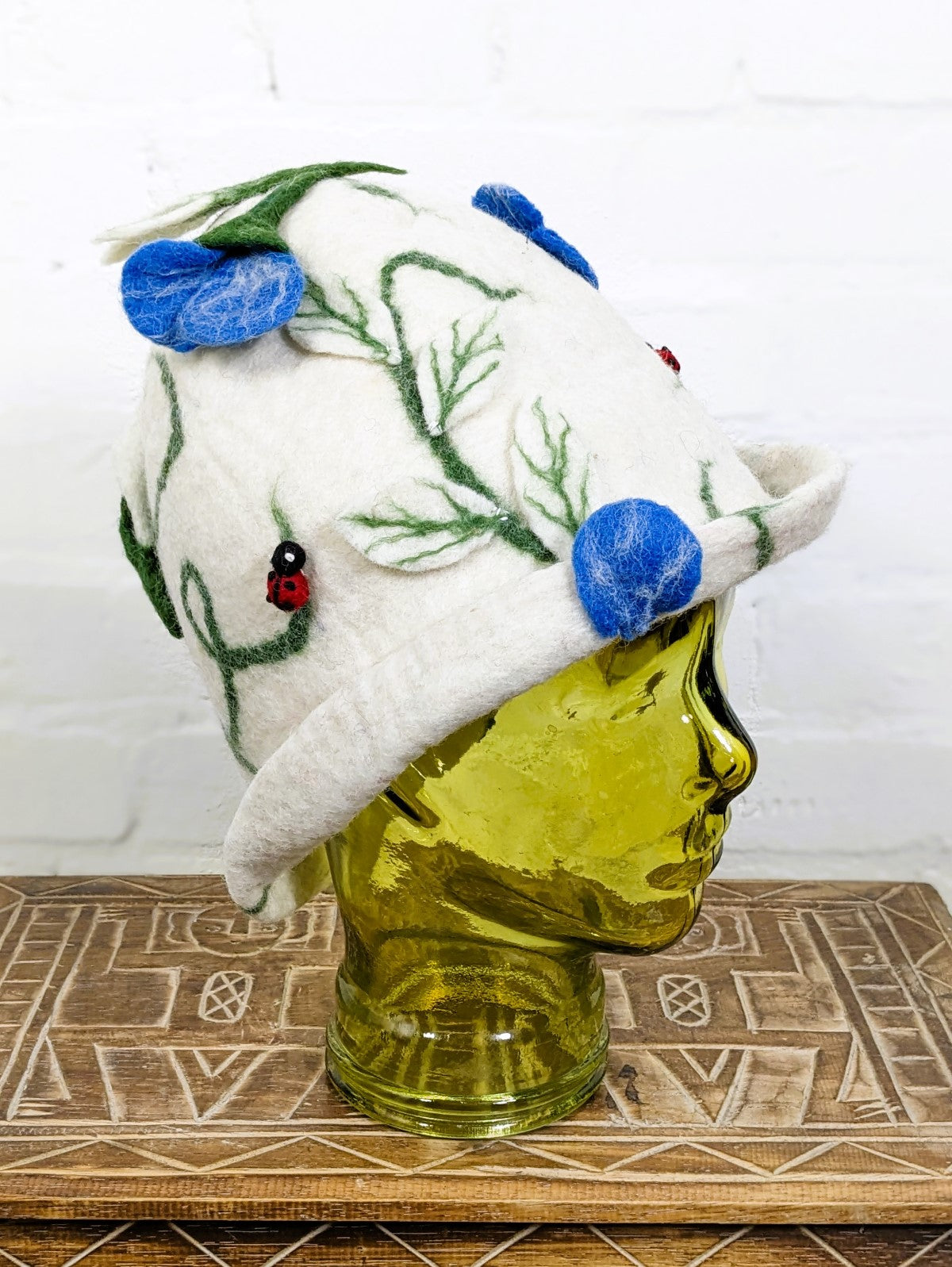 Felt White Flower And Ladybird Hat
