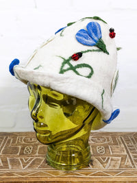 Felt White Flower And Ladybird Hat
